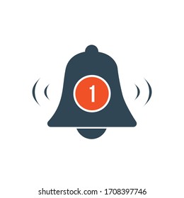 Vector Bell Icon with ring waves. Notification bell. Stock Vector illustration isolated on white background.