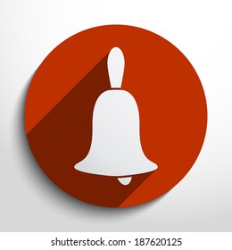 Vector bell web flat icon in circle