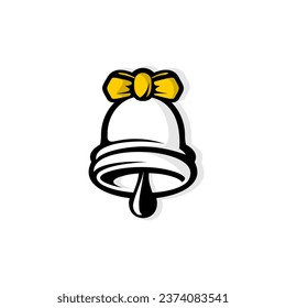 vector bell and yellow ribbon design