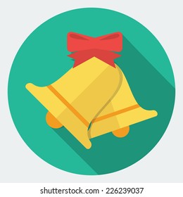Vector bells with ribbon icon 