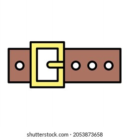 Vector Belt Filled Outline Icon Design
