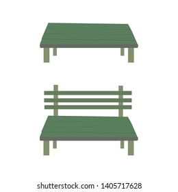 Vector Bench isolated. Park wooden bench illustration .Vector illustration