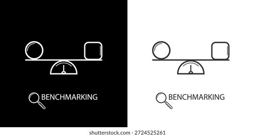 vector benchmarking icon set isolated. business and marketing icons collection