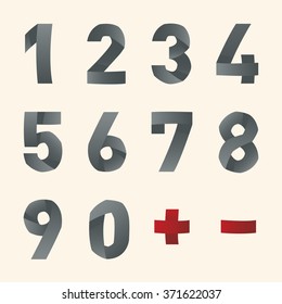 Vector bended font - Numbers and symbols