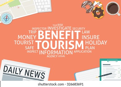 vector benefit tourism concept,template
