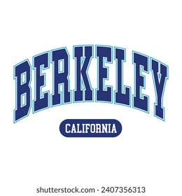 Vector Berkeley text typography design for tshirt hoodie baseball cap jacket and other uses vector