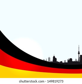 vector Berlin illustration with German flag