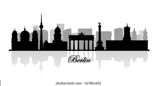 vector berlin skyline silhouette