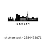 Vector Berlin skyline. Travel Berlin famous landmarks. Business and tourism concept for presentation, banner, web site.
