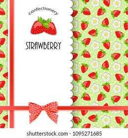 Vector berry banner. Design for  candy and desserts, tea, jam with berry. Vector illustration.