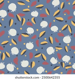 Vector berry fruit and leaf illustration seamless repeat pattern digital artwork