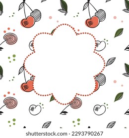 Banners verticales de berry vectorial. Frambuesa, cereza, fresa, grosella negra. Diseño para dulces y pasteles llenos de bayas, dulces, menú de postres, productos de salud. Con lugar para el texto