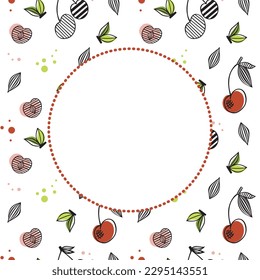 Banners verticales de berry vectorial. Frambuesa, cereza, fresa, grosella negra. Diseño para dulces y pasteles llenos de bayas, dulces, menú de postres, productos de salud. Con lugar para el texto