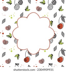 Vector berry vertical banners set. Raspberry, cherry, strawberry, black currant. Design for sweets and pastries filled with berry, candy, dessert menu, health care products. With place for text