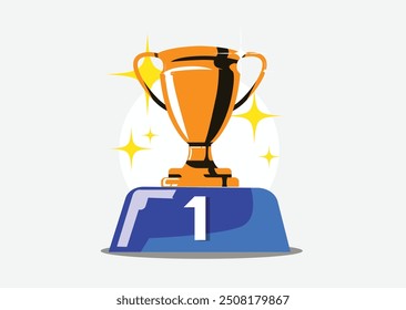 Vector of best champions cup trophy,vector design, icon design, Champion cup winner trophy award, illustration