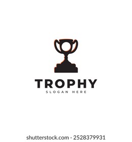 Vector del mejor trofeo de la copa de campeones, diseño del Vector, diseño del icono, premio del trofeo del ganador de la copa del campeón, ilustración