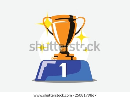 Vector of best champions cup trophy,vector design, icon design, Champion cup winner trophy award, illustration