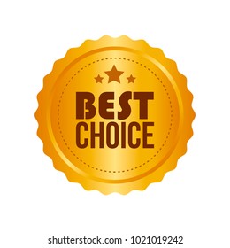 Vector Best Choice Gold Sign, Round Label.
