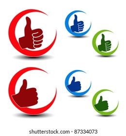 Vector best choice icons - gesture hand