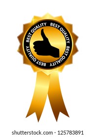 Vector best choice  label with gold ribbon.