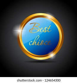 Vector best choice  label with red ribbon.