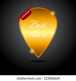 Vector best choice  label with red ribbon.