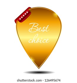Vector best choice  label with red ribbon.