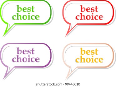 Vector best choice label stickers set