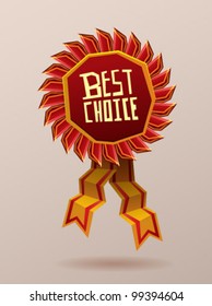 vector best choice origami label