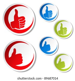 Vector best choice stickers - gesture hand