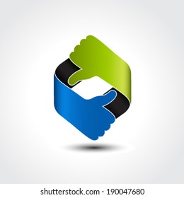 Vector best choice symbol - hand gesture - thumb up, thumb down 