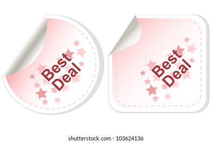 Vector Best Deal stickers Button set card