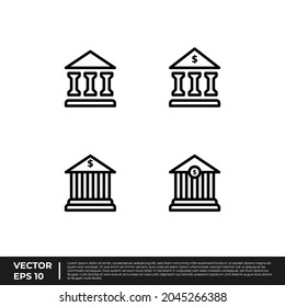 Vector - The Best Design Building Icon Bank Outline For All Needs