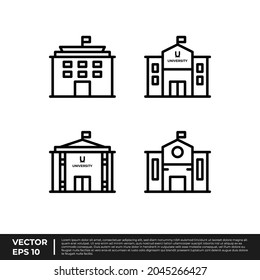 Vector - The Best Design Building Icon University Outline For All Needs