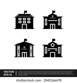 Vector - The Best Design Building Icon University Glyph For All Needs