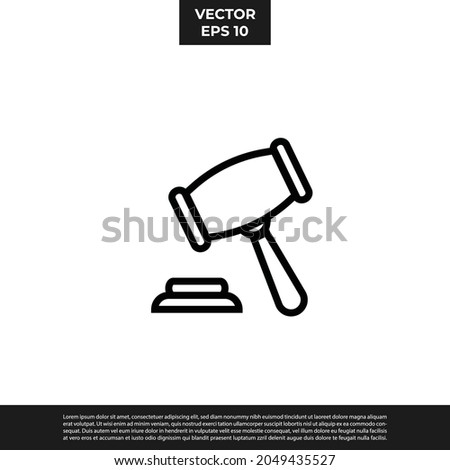 Vector - The Best Design Hammer Of Justice Icon Outline Style For All Needs