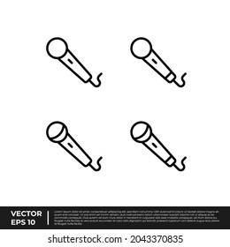 Vector: El Mejor Esquema De Micrófono De Comunicación De Icono De Diseño Para Todas Las Necesidades