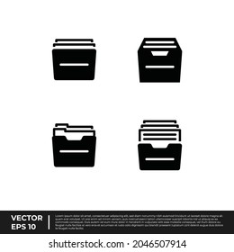 Vector - The Best Design Office Icon File Cabinet Glyph For All Needs