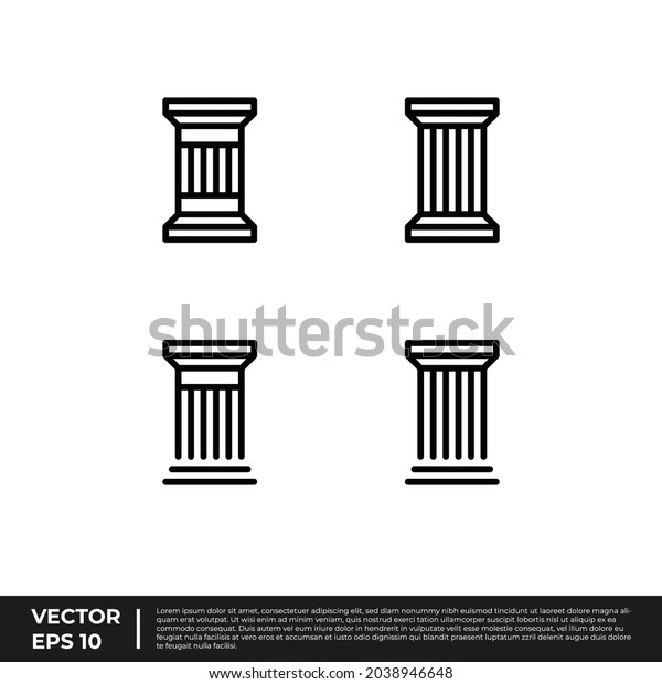 Vector Best Design Pillar Outline Icon Stock Vector (Royalty Free