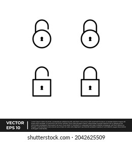 Vector - The Best Design Security Icon Padlock Outline For All Needs