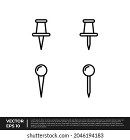 Vector - The Best Design Stationery Icon Paper Pin Outline For All Needs
