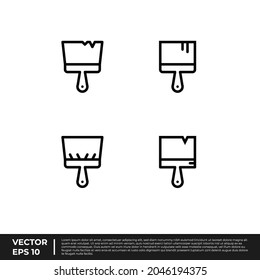 Vector - The Best Design Stationery Icon Paint Brush Outline For All Needs