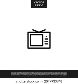 Vector: El Mejor Estilo De Contorno De Icono De Televisión De Diseño Para Todas Las Necesidades