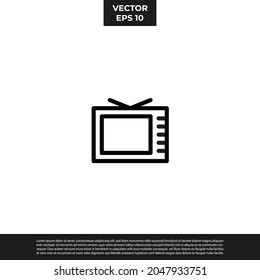 Vector: El Mejor Estilo De Contorno De Icono De Televisión De Diseño Para Todas Las Necesidades