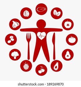 vector of Best Food for Your Heart, Illustration symbolizes healthy food