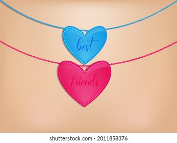 Vector Of Best Friends Necklace