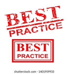 Vector Best Practice, 2 style streak red rubber stamp