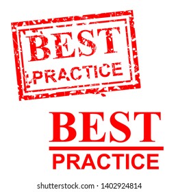 Vector Best Practice, 2 style streak red rubber stamp