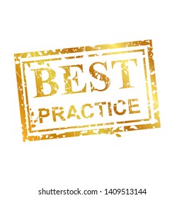 Vector Best Practice, streak Golden rubber stamp