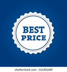 Vector best price blue label. 